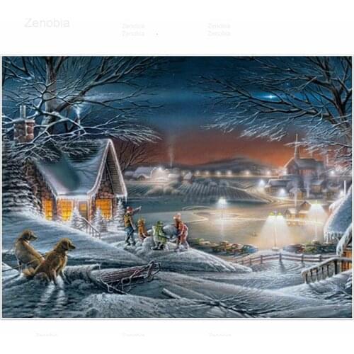 Resin Snow Scenery 5D Diy Diamond Painting Full Square/round Diamond Embroidery Cross Stitch Wall Art Handicraft Home Decoration