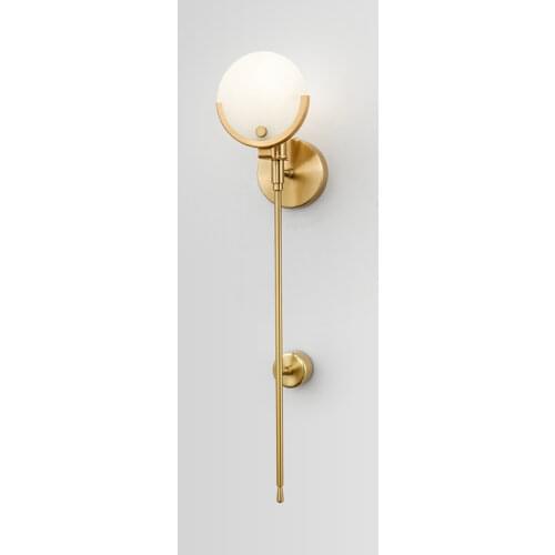 Retro Mable Copper Gold Lustre Led Wall Lamp H620mm American RH Loft Luminaria Wall Scones Sofa Side Lighting Lamparas