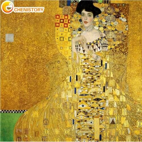 CHENISTORY Painting By Numbers Kits Yellow Woman Figure Oil Picture By Number 60x75 Framed On Canvas Home Living Room Wall Art