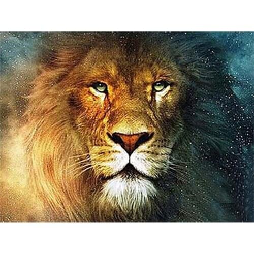 Diy 5d diamond painting living room Golden lion bedroom cross stitch diamond stick drill home decon Easter Valentines Day