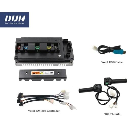 VOTOL EM-150s 180A PMSM FOC Controller Driver With Hall Sensor Three Speed Throttle 72490 for QS Hub Mid-Drive Motor