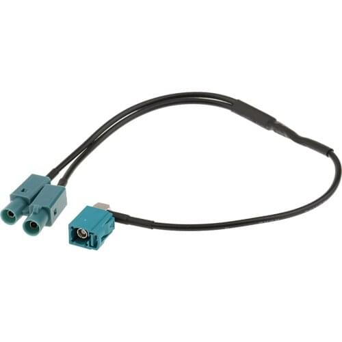 Dual-Male Fakra Y-Splitter to Female Fakra Antenna Adapter Cable for VW AUDI Dual-Male Fakra to Female Fakra Antenna Adapter
