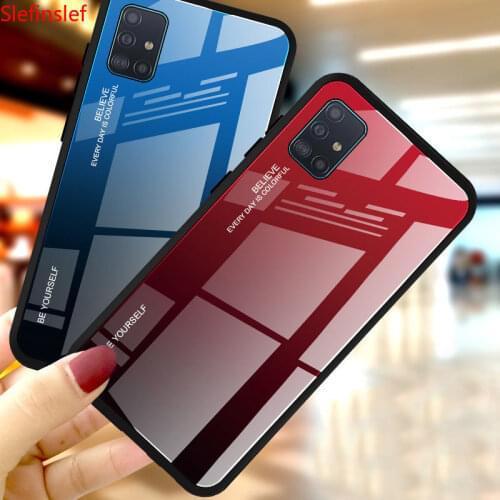 Gradient Tempered Glass Case For Samsung Galaxy A51 A71 Case On SM A515F A715F A 51 A71 Back Phone Cover For Samsung A51 Case