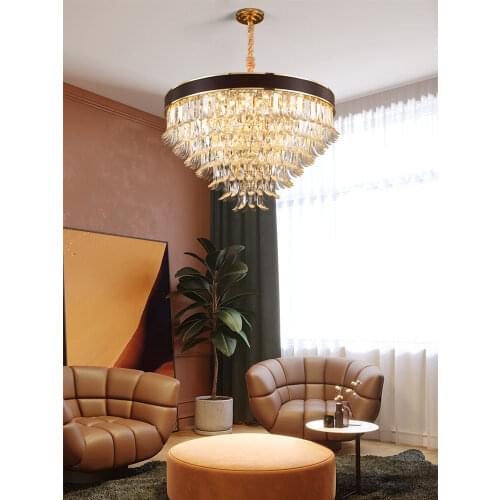 Crystal chandelier light luxury post-modern living room lamp simple atmosphere model room designer new restaurant bedroom lamp