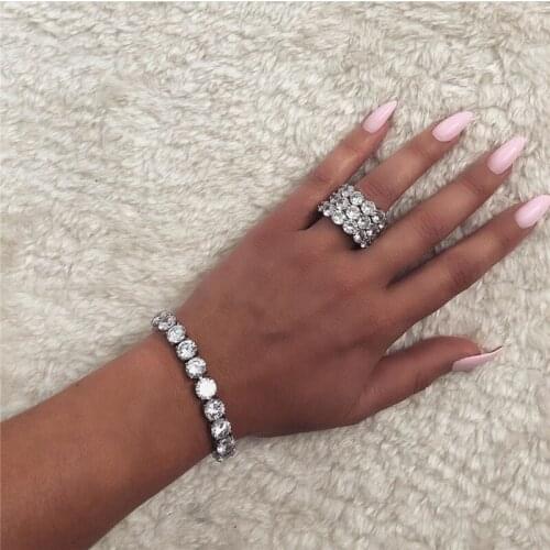 Handmade Diamond ring Silver color 6mm/8mm AAAAA Cz Engagement wedding band rings for women Bridal Fashion Party Jewelry