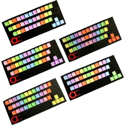 2021 New 37 PBT Keycap Rainbow Gradient Doubleshot for Mechanical Keyboard Installation