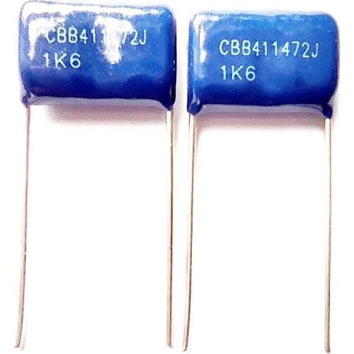 20pcs Capacitors 472J 0.0047UF 4.7NF 1600V Type CBB Metallized Polypropylene Film
