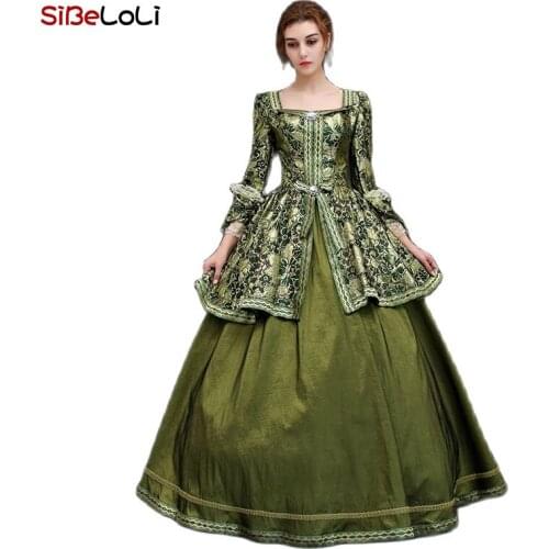 Royal Dress Green Princess Costume Christmas Fashion Masquerade Clothing Party Dress Queen Elizabeth Dress