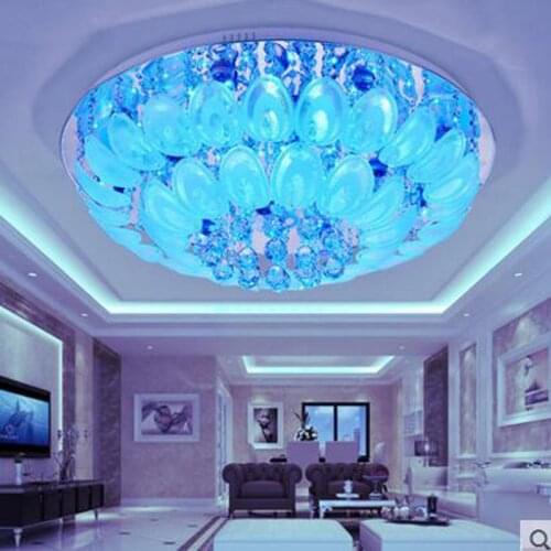 Round crystal living room lamp modern minimalist atmospheric ceiling lamps creative dining room bedroom study lighting fixture
