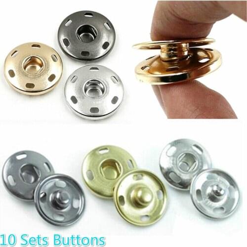 10-21mm Metal brass Press Studs Sewing Button Snap Fasteners Sewing Leather Craft Clothes Bags handmade DIY