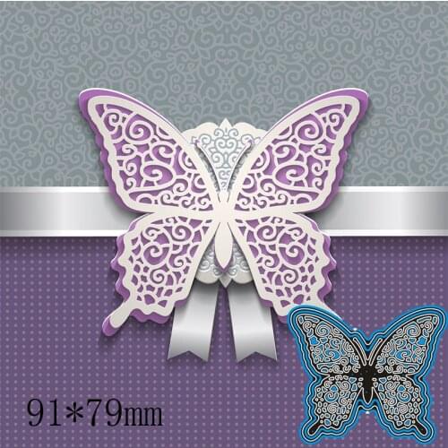 91*79mm Butterfly Openwork Lace Metal Cutting Dies for decor card DIY Scrapbooking stencil Paper Album template Dies