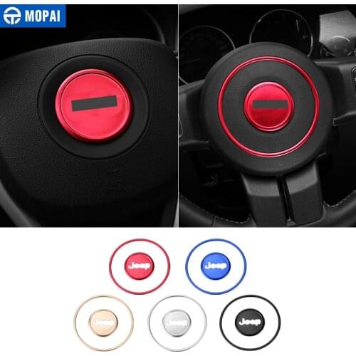 MOPAI Car Steering Wheel Decoration Cover Trim for Jeep Wrangler/Cherokee/Compass/Patriot/Grand Cherokee/Renegade Accessories