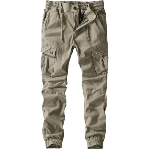2021 Spring Summer Men Casual Jogger Fitness Cargo Pants Mens Jogger Multi-Pocket Tactical Overalls Male Cotton Outdoor Trousers