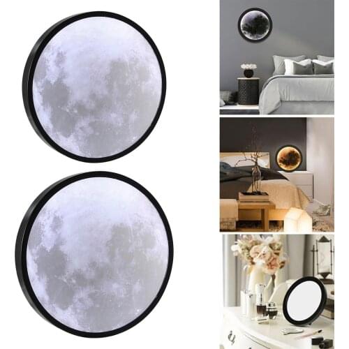 Moon Mirror Wall Mirrors Decorative Round Wood Frame Romantic Creative Gift