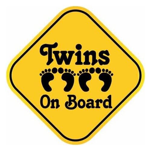 Twins on Board Cute Footprints Car-Sticker Automobiles Motorcycles Window Bumper Laptop Vinyl Decal PVC Decorative Goods