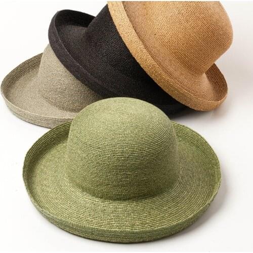 New Women Men Sun Hat Lady Elegant Beach Hat Casual Panama Sun Hat Outdoor Big Brim Sunscreen Hat Raffia Straw Hat For Unisex