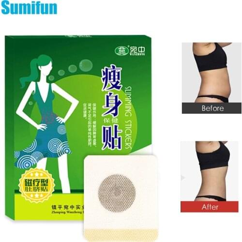 10Pcs/box Natural Herbal Detox Navel Slim Stickers Lose Weight Medical Plaster Magnetic Therapy Fat Burning Slimming Patch C2588