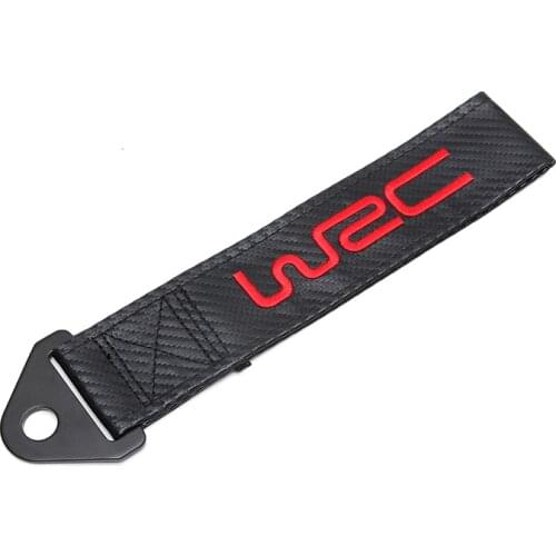Carbon fiber cloth Trailer Tow Rope Belt for WRC emblem Car Front bumper RACING decoration for BMW Honda Toyota Audi accessories