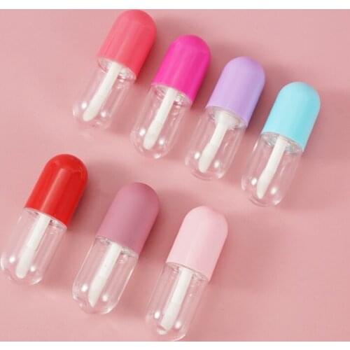100pcs 3ml Lip Gloss Lip Glaze Tube Mini Cute Capsule Lipstick Tube Empty Lipgloss Tube with Wands Diy Cosmetic Containers