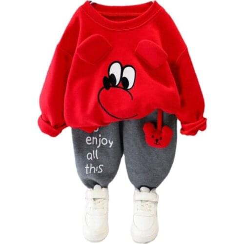Spring Autumn Fashion Baby Girl Clothes Suit Boys Cartoon Casual T-Shirt Pants 2Pcs/Sets Children Sports Costume Kids Tracksuits
