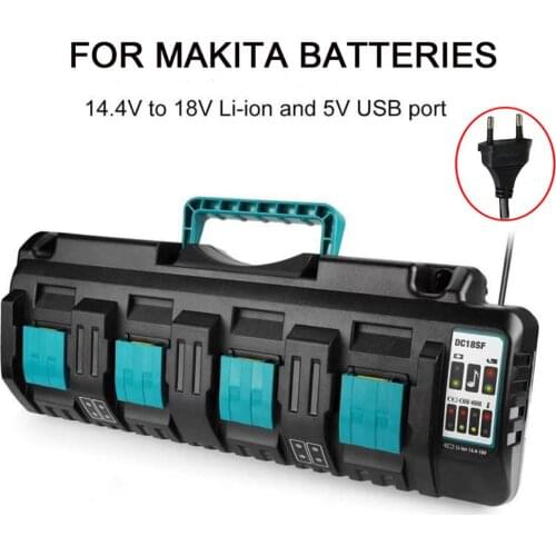 4A Double Li-Ion Battery Charger DC18RD DC18SF For Makita 14.4V 18V 20V BL1830 BL1840 BL1850 BL1860 Bl1430