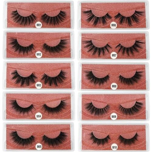 1 Pair of 3D mink Artificial Eyelashes in Bulk Natural Long Slender Fluffy Handmade False Eyelashes Eye Tool
