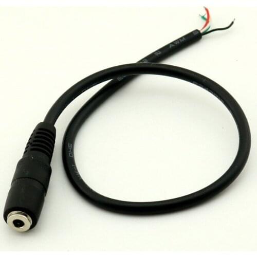 10pcs 3.5mm Mini Female Jack Stereo 4 Pin 4 Wire Audio W/ Cable Cord Connector DIY 1FT