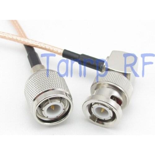 20inch TNC male plug to BNC male right angle RF adapter connector 50CM Pigtail coaxial jumper cable RG316 extension cord