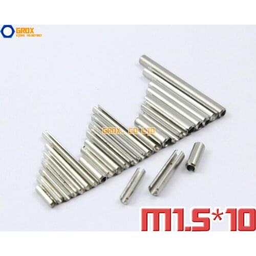 200 Pieces M1.5 x 10mm 304 Stainless Steel Slotted Spring Tension Pin Sellock Roll Pin