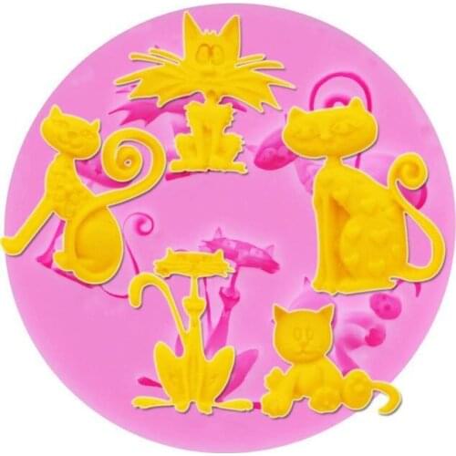 3D Cute Cat Shape Chocolate Candy Silicone Mould Cartoon Figre/cake Tool Mold Cake Decoration