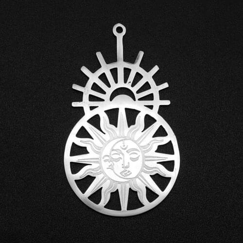 5pcs/lot 100% Stainless Steel Sun Sunrise DIY Earring Charm Pendant Wholesale Finding Supplies Never Fade