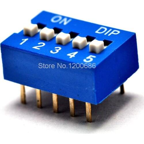 5P DIP switch Ping switch 5 toggle switch pitch 2.54MM blue