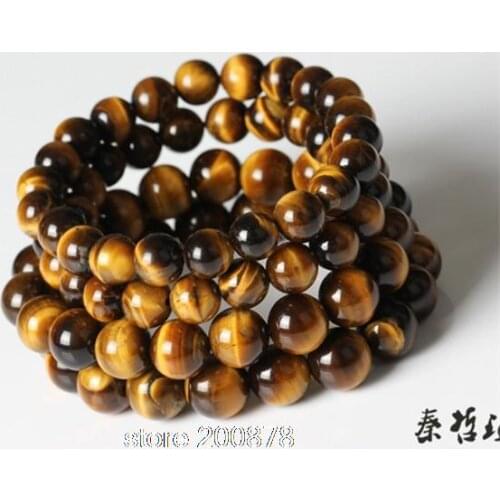 BB-384 Natural Yellow Tiger Eye Stone Beaded Bracelets for Man 12/14/16mm