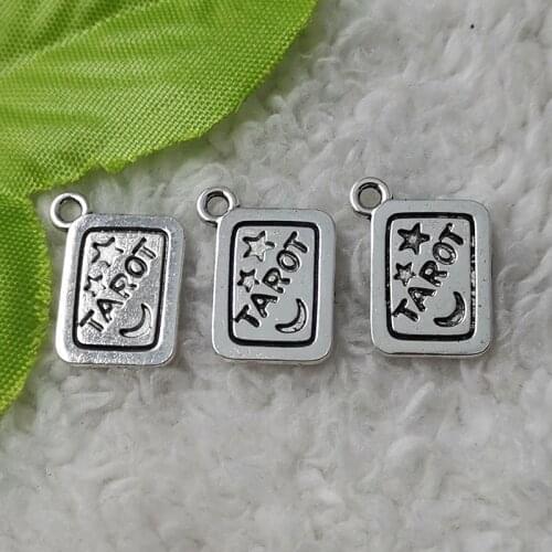 Free Ship 256 pcs Antique silver tarot card charms pendant 18x12mm #5233