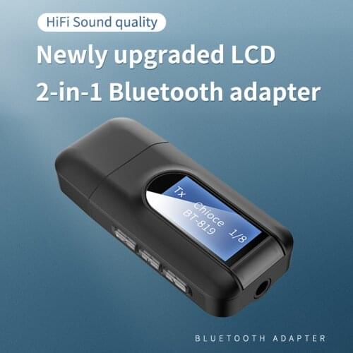 Bluetooth-compatible 5.0 Audio Transmitter Receiver for Car Audio TV PC Headphones Computer Home Stereo Car-USB Power Supply