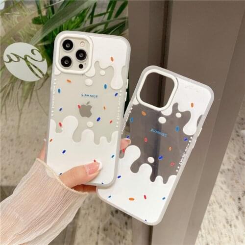 Sumkeymi Cream Cake Phone Case For iPhone 11 Pro 12 Pro XR XS Max 7 8 Plus Camera Protect Shockproof Soft Silicone Cover