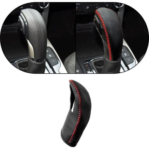 For Chevrolet Malibu 2016 2017 1pc PU Leather Hand Brake Shift Knob Cover Gear Case Car Interior Decor Shift Knob Shell