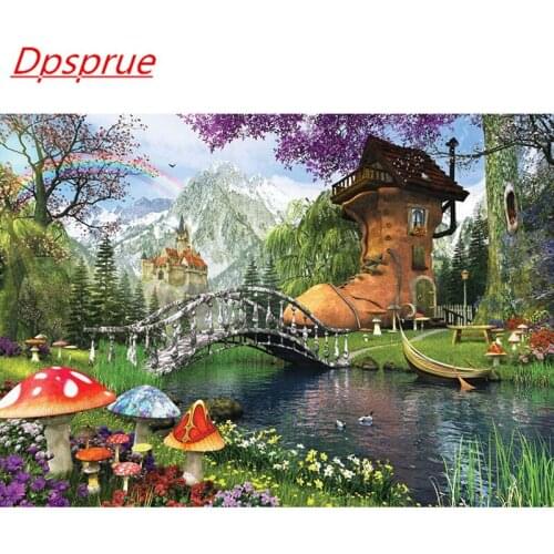 Dpsprue 5D Full Square Round DIY Diamond Painting Cross Stitch Scenery 3D Embroidery Diamond Mosaic Home Decoration Gift