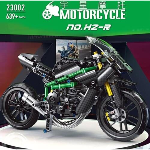 MOULD KING Electric Car The MOC H2R Motorcycle Model Building Blocks Assembly Bricks Kids Creative DIY Toys Christmas Gifts