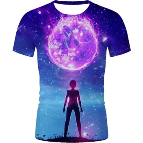 New Fashion Printed Sci-Fi Planet Mens T-Shirt 3D Printed Fun Graphics Street Sports Mens And Womens Plus T-Shirts