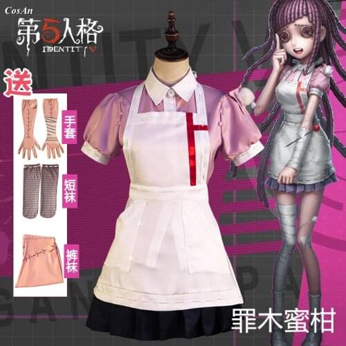 Hot Game Identity V Doctor Emily Dyer Cosplay Costume Mikan Tsumiki Pink Preppy Style Uniform Activity Party Role Play Clothing
