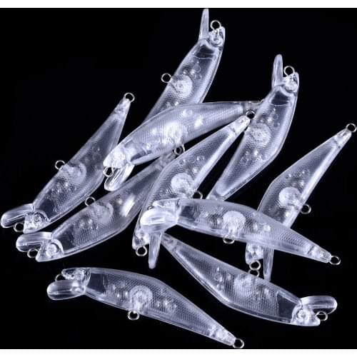 HENGJIA 20pcs 6.5cm 4g Unpainted Small Minnow Lure Artificial Wobbler Crankbait Blanks Rattling Fishing Bait Bodies