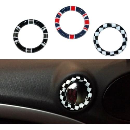 KJAUTOMAX For Mini Cooper R60 Inner Door Handle Ring Decoration Union Jack Grey Jack Ckecker High Quality Plastic 4pcs/set