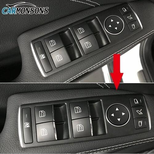 Door Lift Button ABS Chrome Trim Cover Stickers for Mercedes Benz C W204 E W212 GLK X204 GL ML X166 W166 Class Car Styling