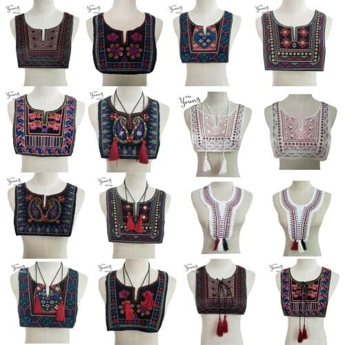 1PCS Ethnic style lace Fabric Lace Neckline Sewing Accessories Embroidery Applique Lace Collar DIY Clothing dress Accessories