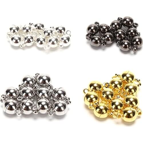 Magnetic Lobster Clasps Buckle Hook Round Crystal Beads Disco Ball Clasp For Bracelet DIY Jewelry Making Findings