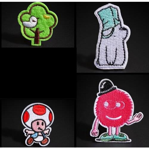 Small cloth stickers Cute animal little mushroom cartoon patches clothing accessories DIY clothes Backpack hats ironing on badge