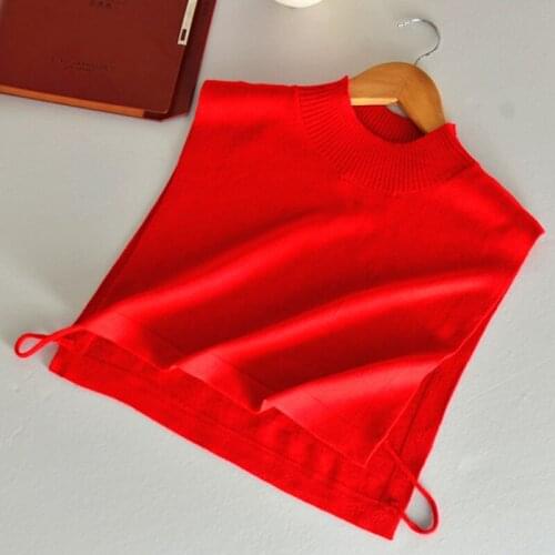 Fashion blouse ladies knitted high collar scarf paragraph Wool false high female common sweater winter head square neck warmer