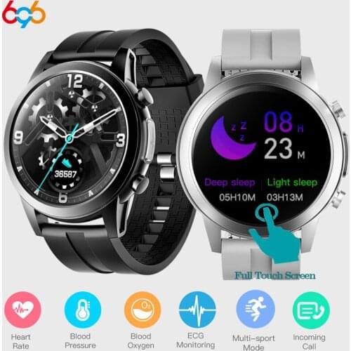 Men Fitness Tracking Sports Smart Watch Heartrate Blood Pressure Test Full Touch Screen ECG Detection Smartwatch For Android IOS