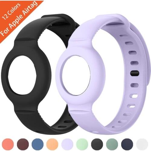 Soft Silicone Bands for Apple AirTags Strap Anti-Scratch Lightweight Soft Protective Skin Cover Accessories children Watch strap